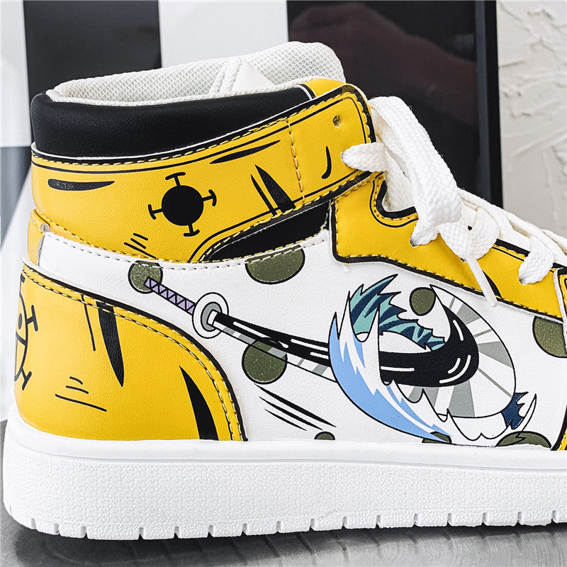 One Piece Trafalgar D. Water Law Yellow High Sneakers