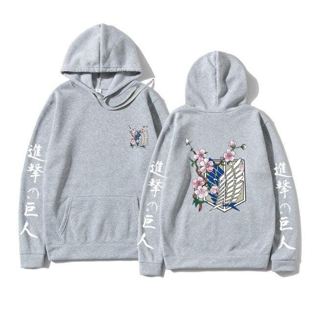 Sweatshirt Imprimé L'Attaque Des Titans Logo Fleur de Cerisier - Japan World